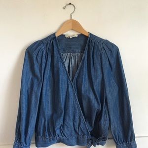 Madewell Denim Wrap Top